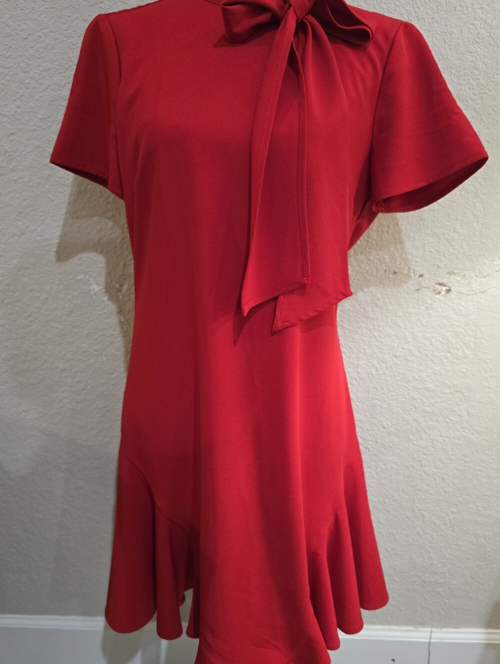 CeCe Scarlet Bow-Tie Short Sleeve Mini Dress